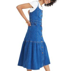Madewell Bayview Tiered Denim Midi Dress NWT